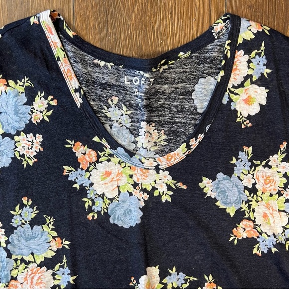 Ann Taylor Blossom Linen Tee SZ MED - Picture 4 of 6